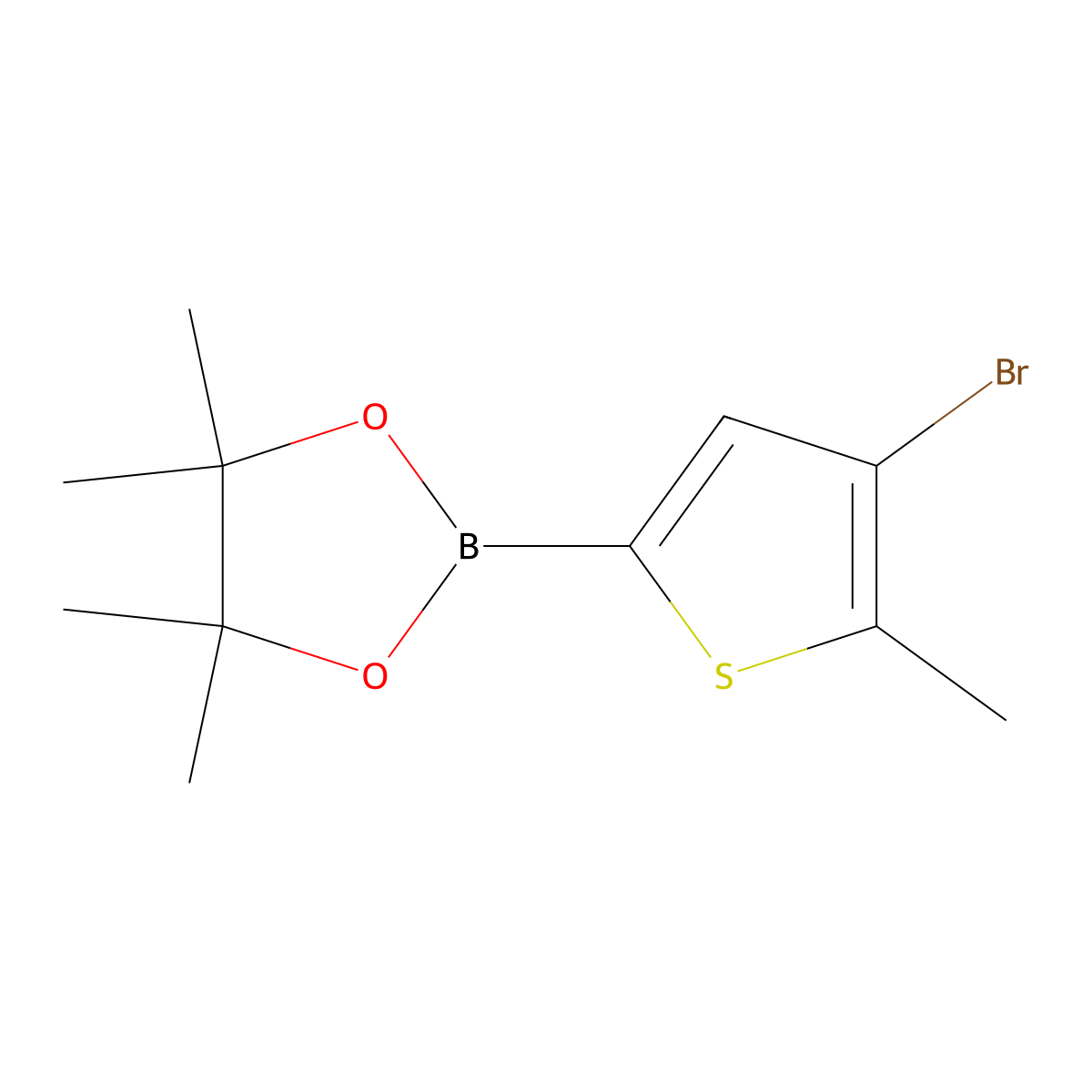 2-(4-Bromo-5-methylthiophen-2-yl)-4,4,5,5-tetramethyl-1,3,2-dioxaborolane molecular structure, CAS 1310404-98-8
