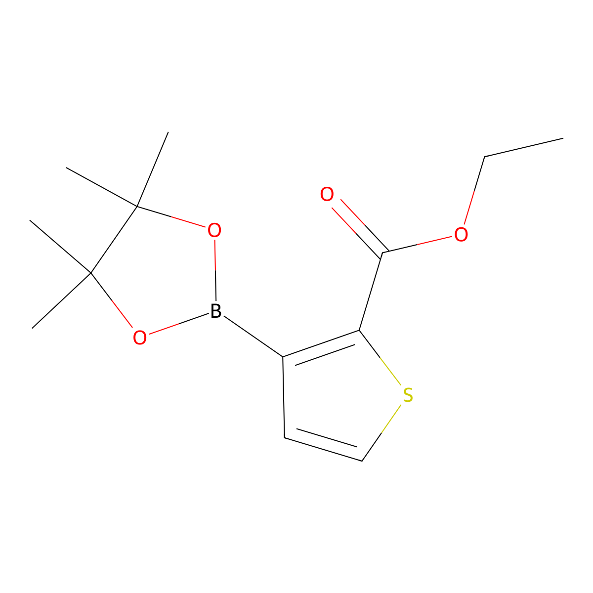 2-(Ethoxycarbonyl)thiophene-3-boronic acid pinacol ester molecular structure, CAS 1310404-99-9