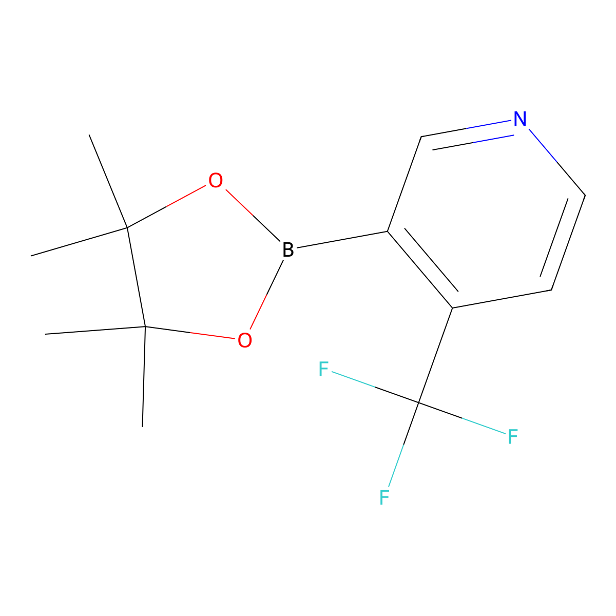 3-(4,4,5,5-Tetramethyl-1,3,2-dioxaborolan-2-yl)-4-(trifluoromethyl)pyridine molecular structure, CAS 1310405-06-1
