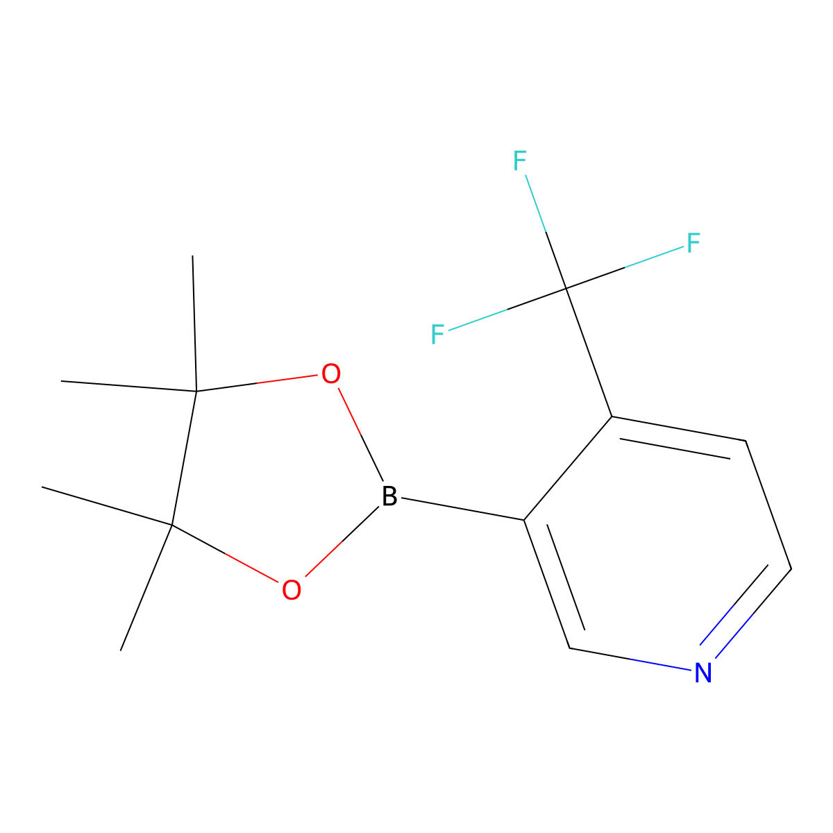 3-(4,4,5,5-Tetramethyl-1,3,2-dioxaborolan-2-yl)-4-(trifluoromethyl)pyridine molecular structure, CAS 1310405-06-1