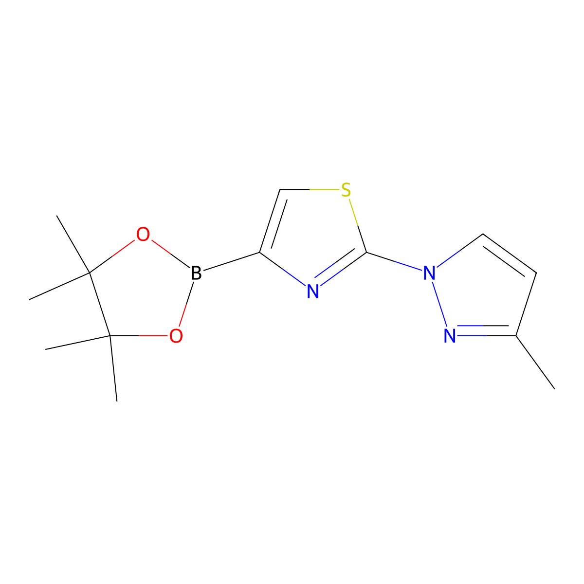 2-(3-Methyl-1H-Pyrazol-1-yl)thiazole-4-boronic acid pinacol ester molecular structure, CAS 1310405-16-3