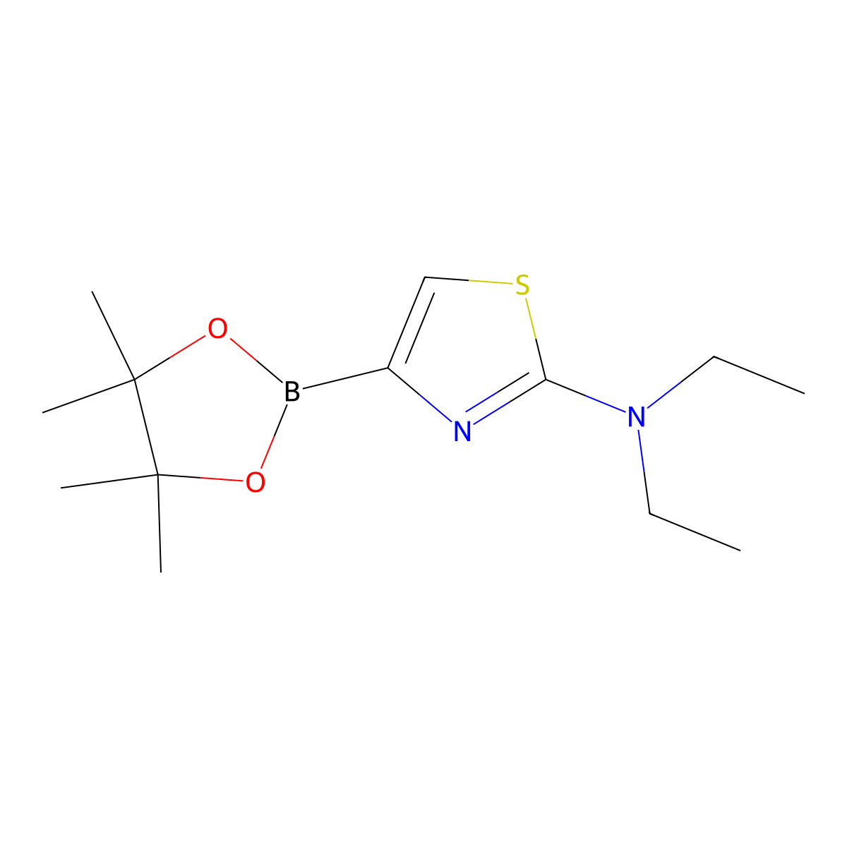 N,N-Diethyl-4-(4,4,5,5-tetramethyl-1,3,2-dioxaborolan-2-YL)thiazol-2-amine molecular structure, CAS 1310405-18-5