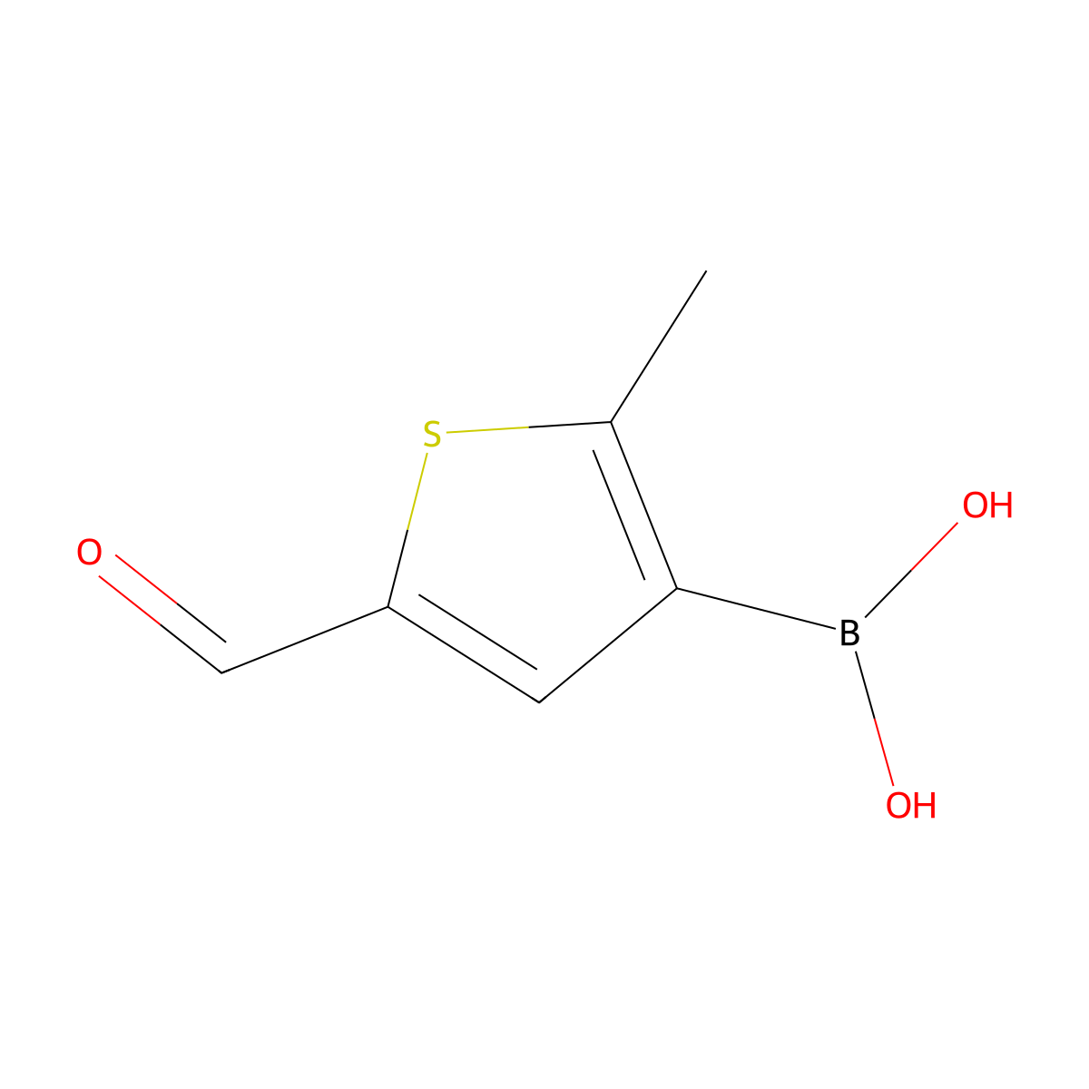 5-Formyl-2-methylthiophen-3-yl-boronic acid molecular structure, CAS 1310405-31-2