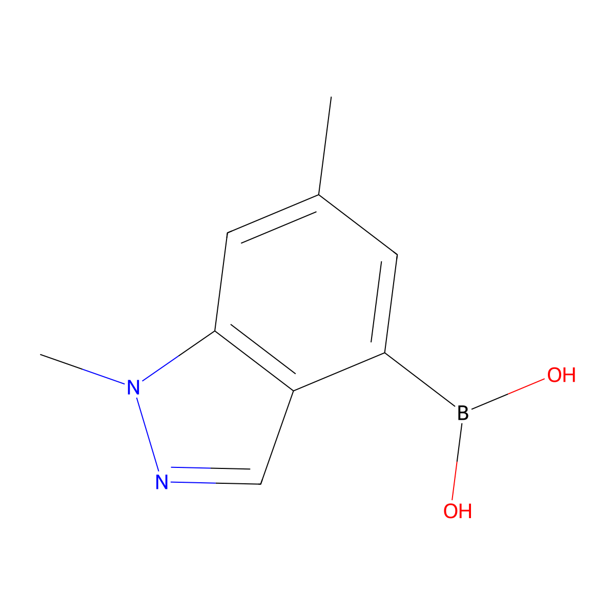 1,6-Dimethyl-1H-indazole-4-boronic acid molecular structure, CAS 1310405-32-3