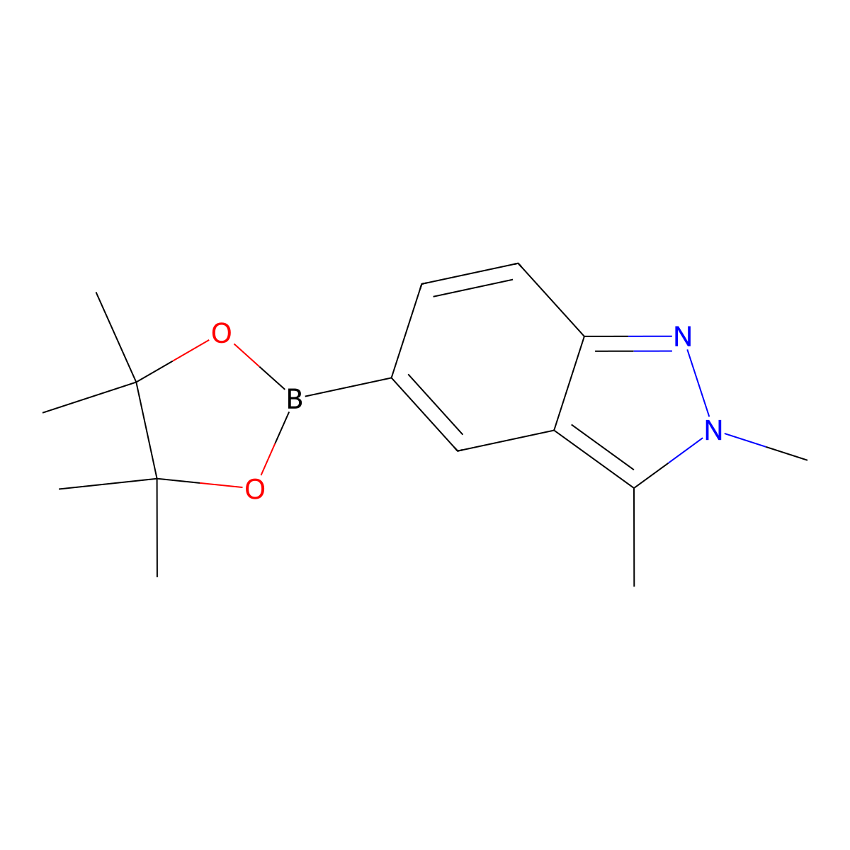 2,3-Dimethyl-5-(4,4,5,5-tetramethyl-1,3,2-dioxaborolan-2-yl)-2H-indazole molecular structure, CAS 1310405-33-4