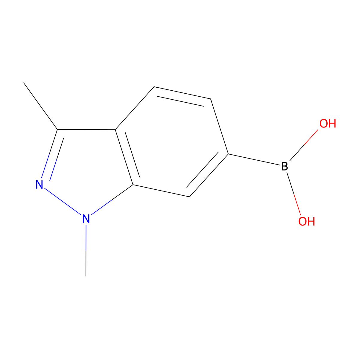 (1,3-Dimethyl-1H-indazol-6-YL)boronic acid molecular structure, CAS 1310405-37-8