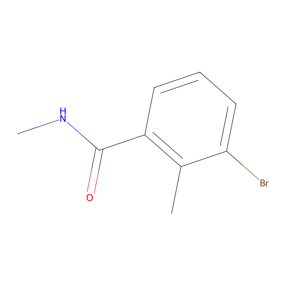 3-bromo-N,2-dimethylbenzamide molecular structure, CAS 1310405-49-2