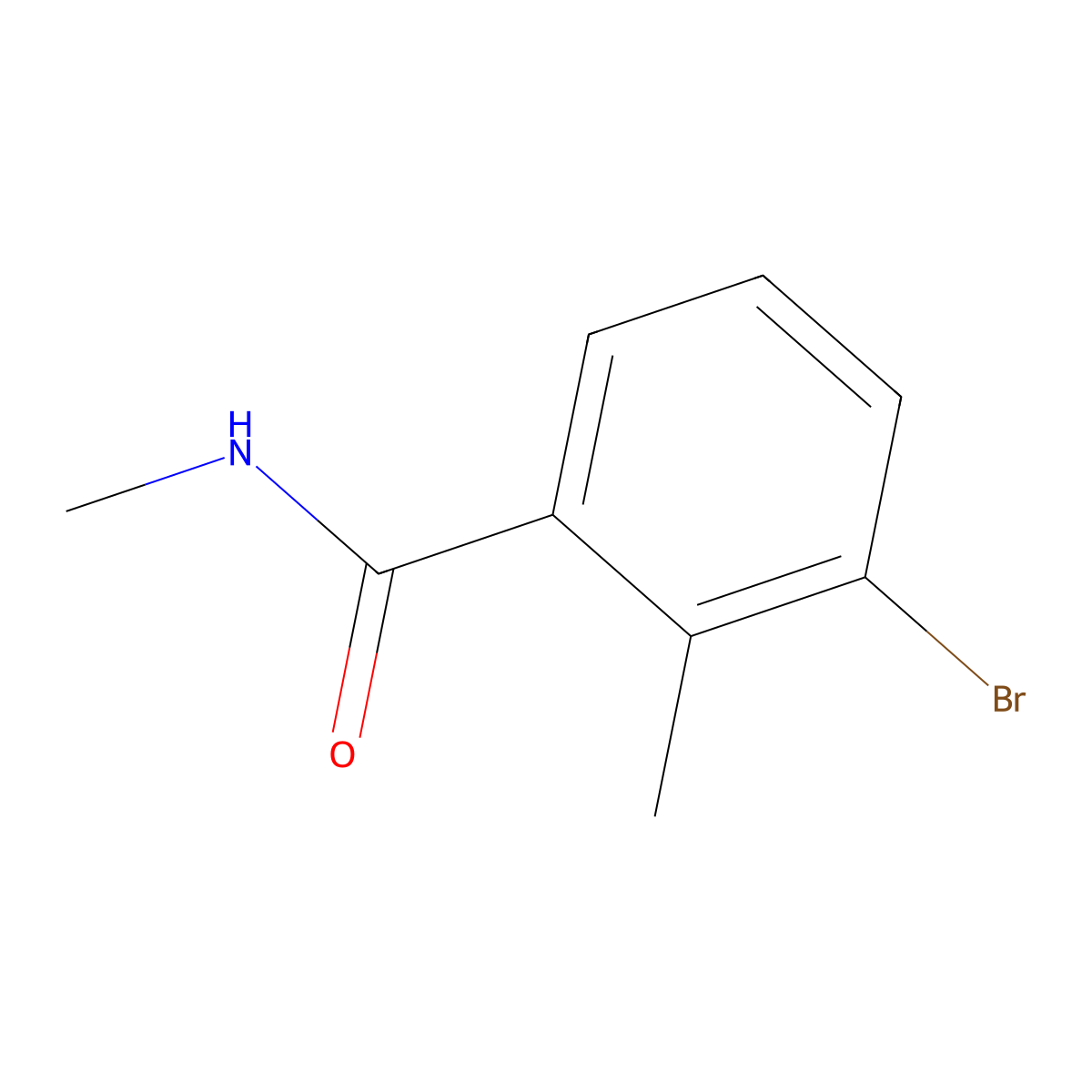 3-bromo-N,2-dimethylbenzamide molecular structure, CAS 1310405-49-2