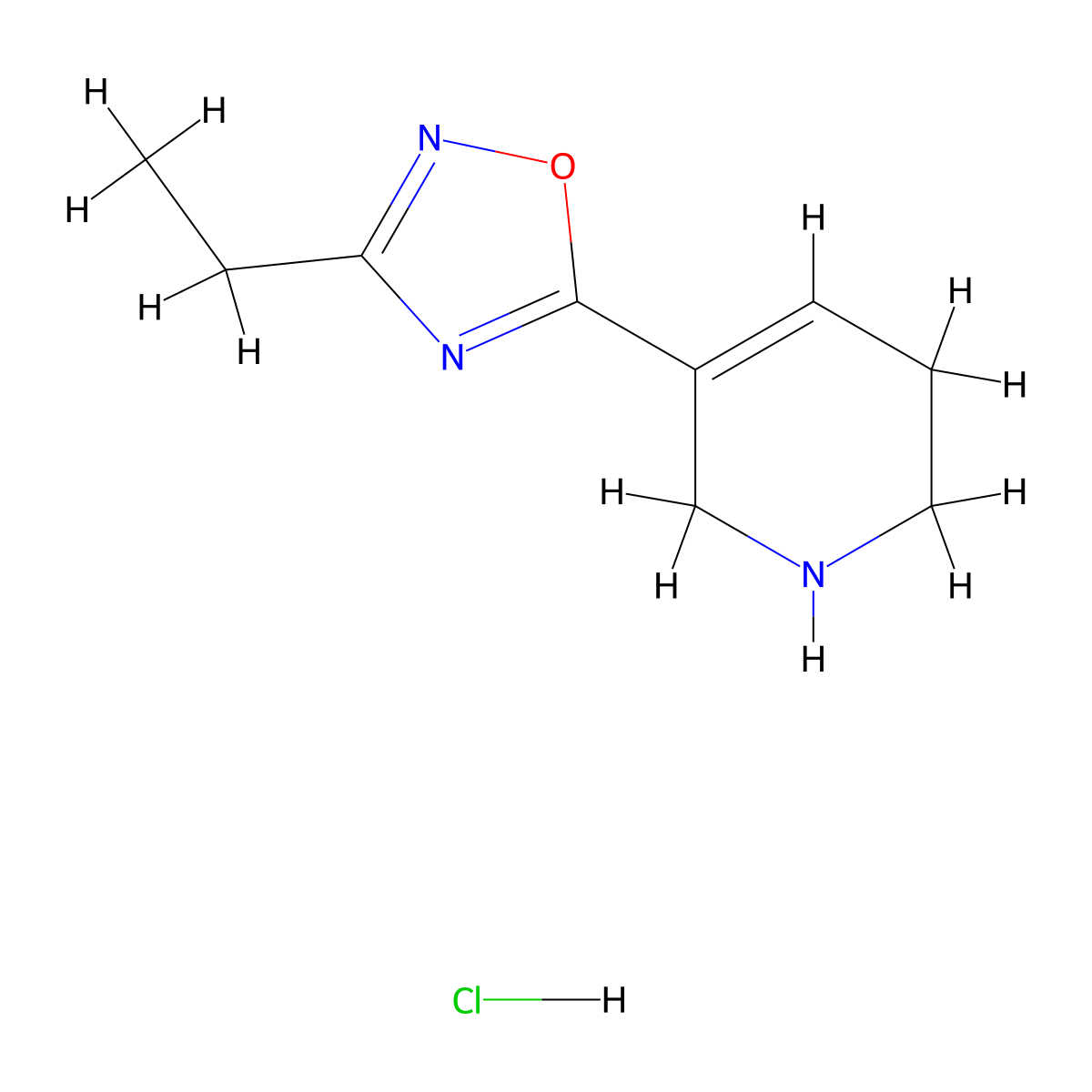 3-Ethyl-5-(1,2,5,6-tetrahydropyridin-3-yl)-1,2,4-oxadiazole hydrochloride molecular structure, CAS 131041-73-1