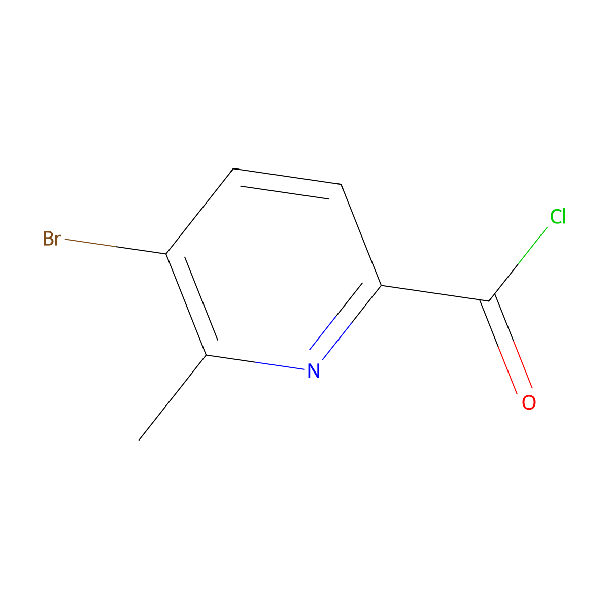 3-Bromo-2-methylpyridine-6-carbonyl chloride molecular structure, CAS 1310416-51-3