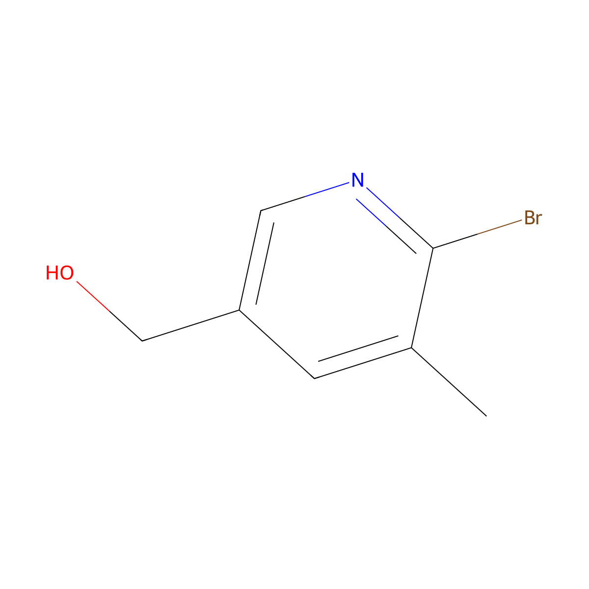 2-Bromo-3-methyl-5-(hydroxymethyl)pyridine molecular structure, CAS 1310416-58-0