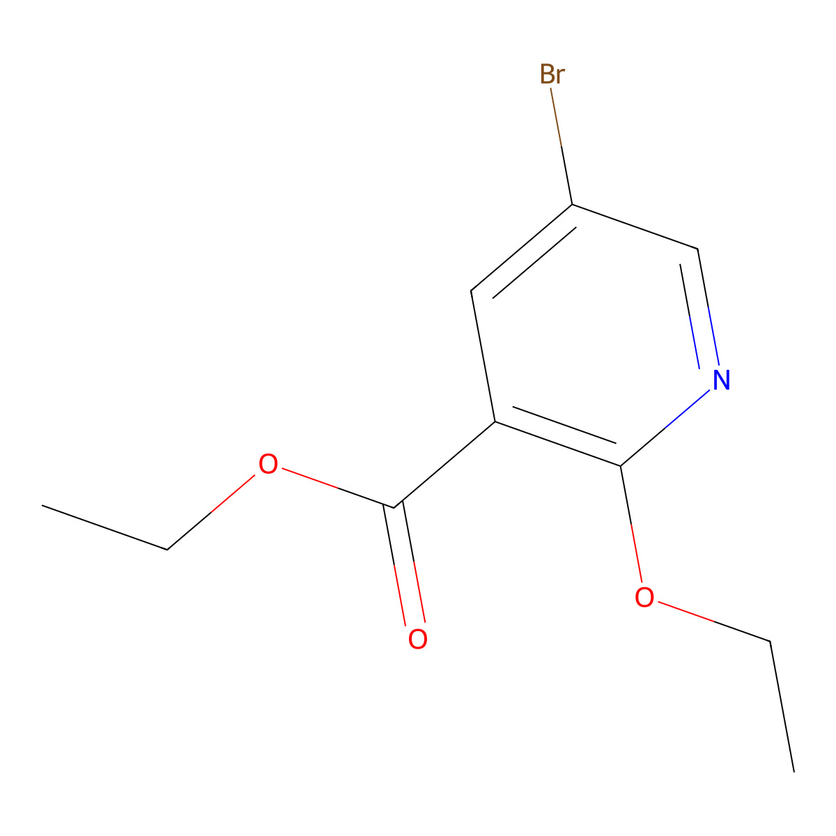 Ethyl 5-bromo-2-ethoxy-3-pyridinecarboxylate molecular structure, CAS 1310416-59-1