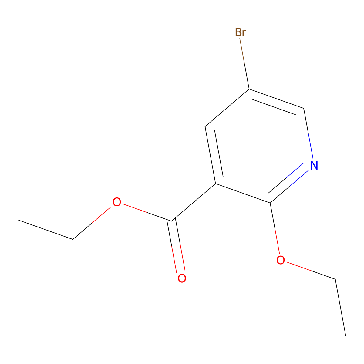 Ethyl 5-bromo-2-ethoxy-3-pyridinecarboxylate molecular structure, CAS 1310416-59-1