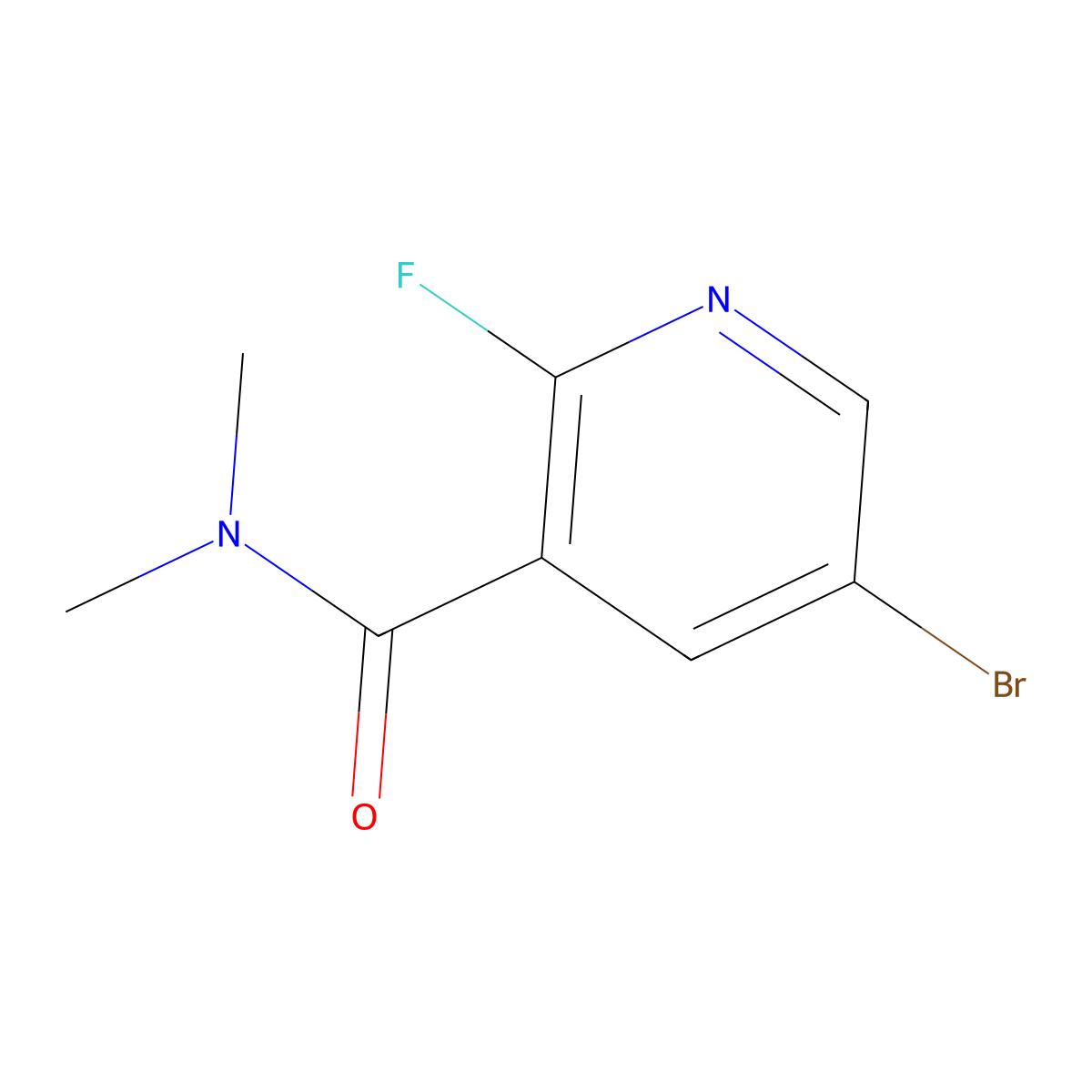 5-Bromo-2-fluoro-N,N-dimethylnicotinamide molecular structure, CAS 1310416-60-4