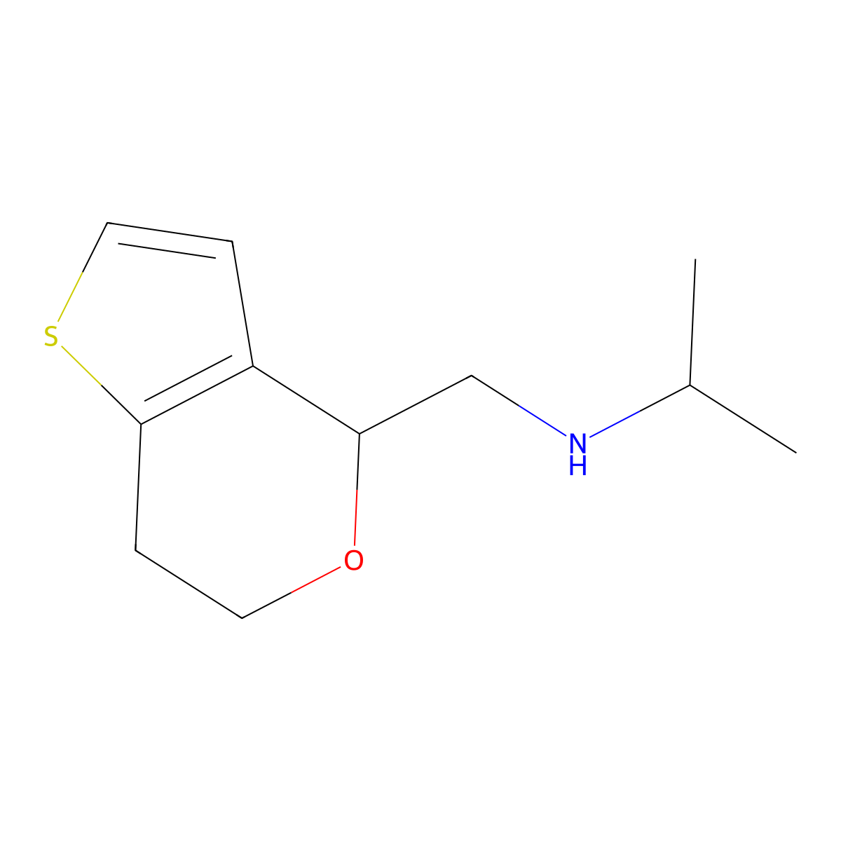 (propan-2-yl)({4H,6H,7H-thieno[3,2-c]pyran-4-yl}methyl)amine molecular structure, CAS 1310421-29-4