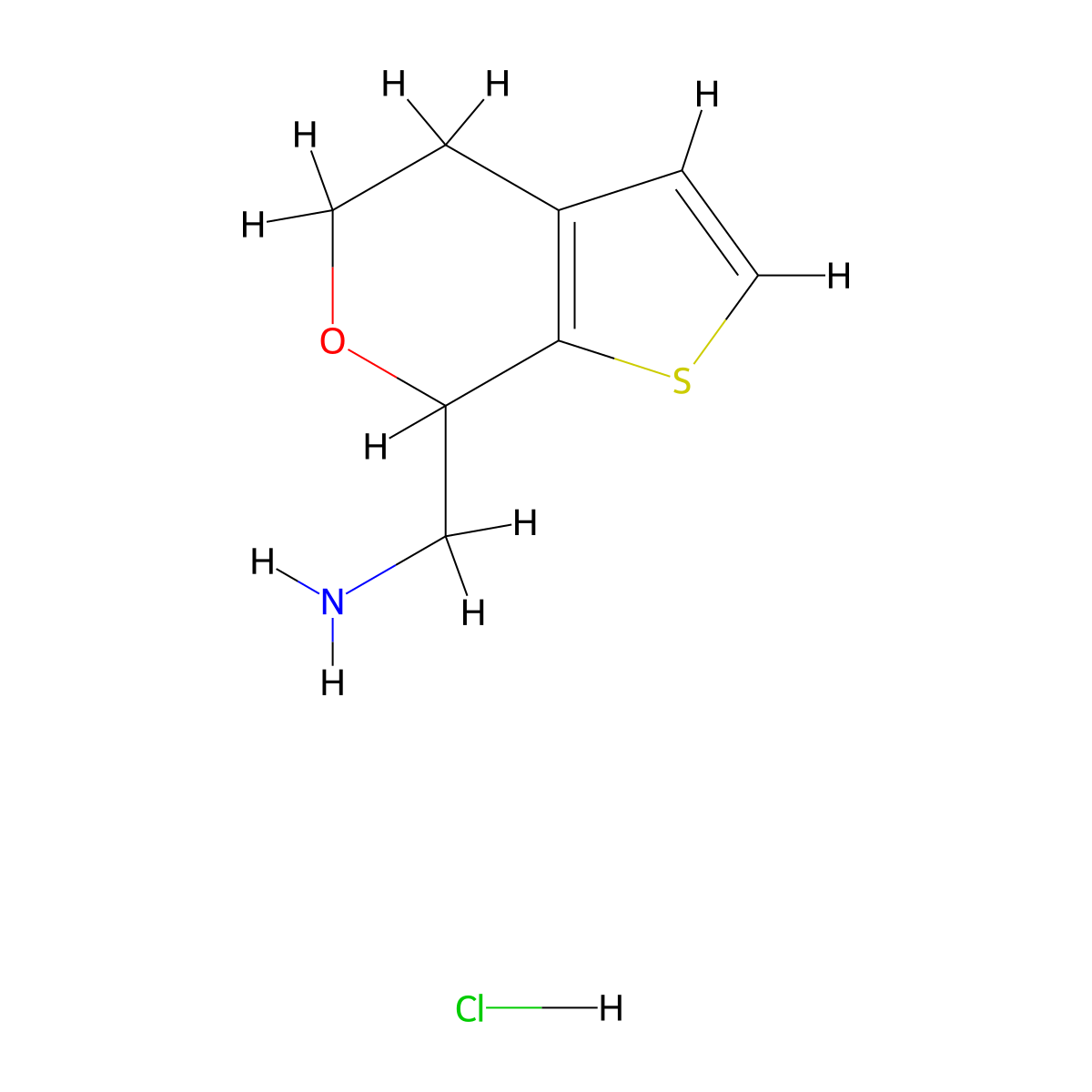 4,7-dihydro-5H-Thieno[2,3-c]pyran-7-methanamine hydrochloride molecular structure, CAS 1310421-50-1