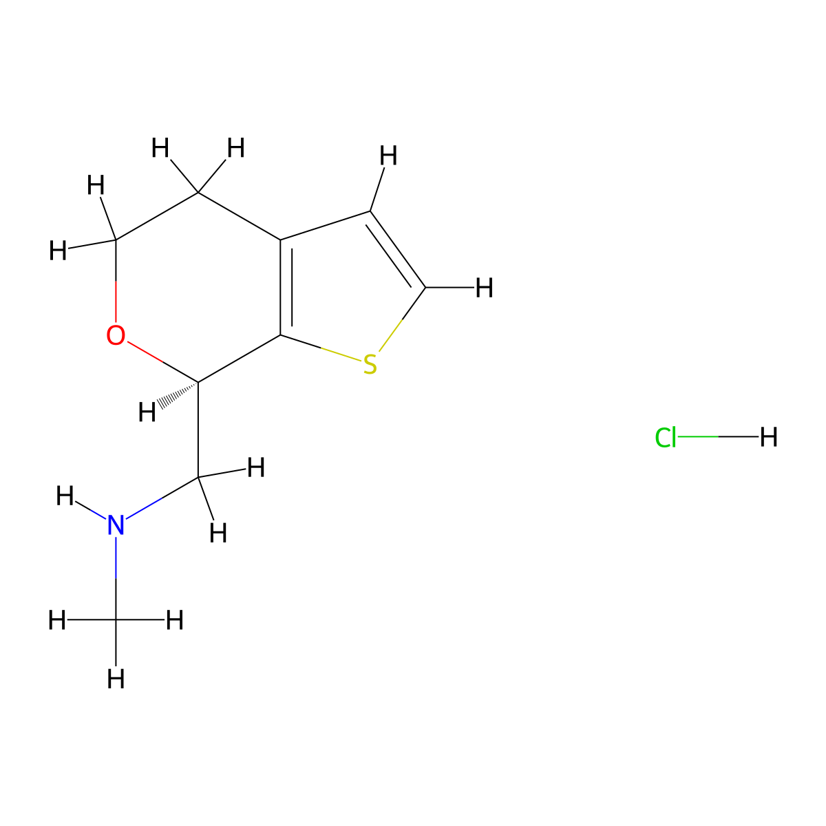 (R)-1-(4,7-dihydro-5H-thieno[2,3-c]pyran-7-yl)-N-methylmethanamine hydrochloride molecular structure, CAS 1310422-40-2