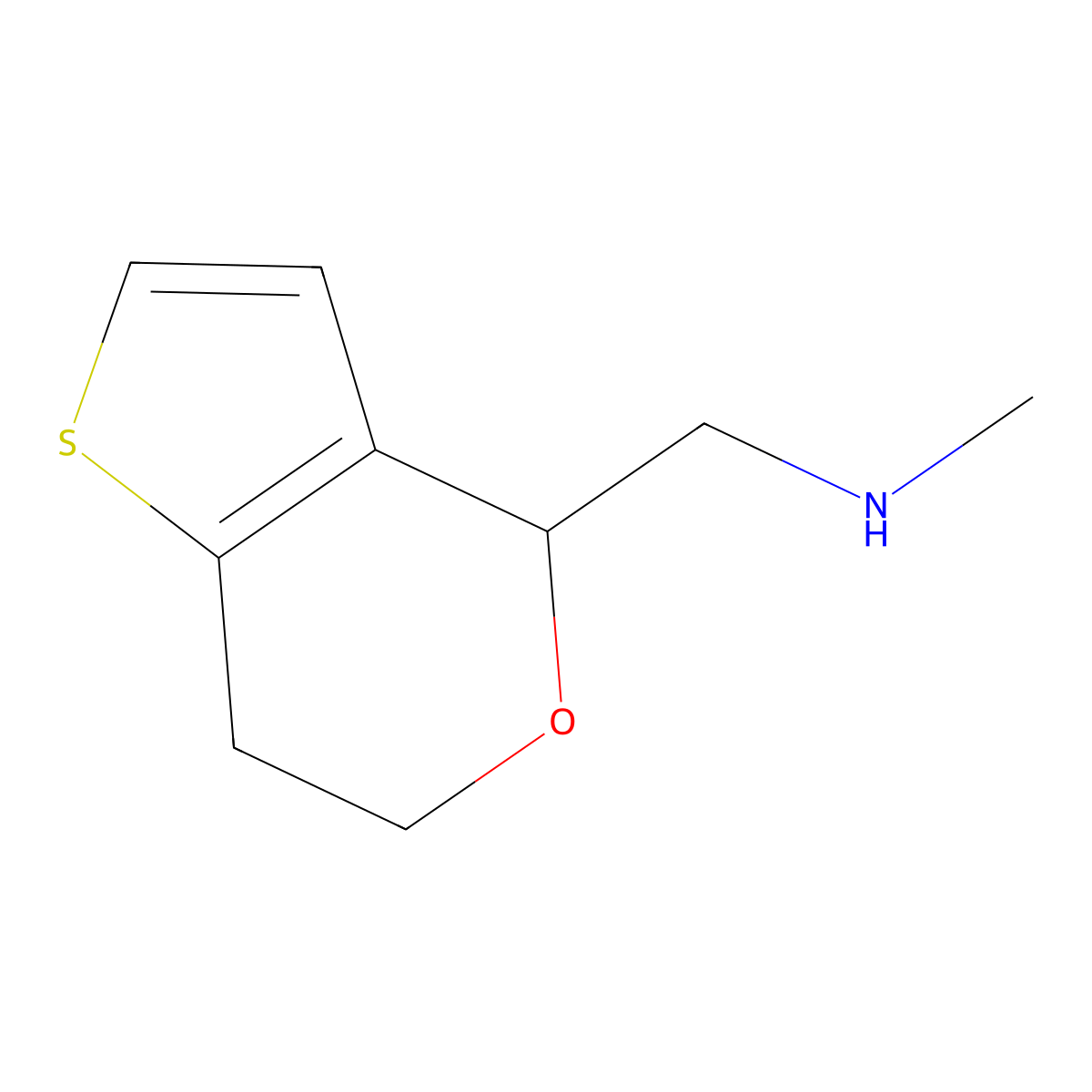 methyl({4H,6H,7H-thieno[3,2-c]pyran-4-ylmethyl})amine molecular structure, CAS 1310424-25-9