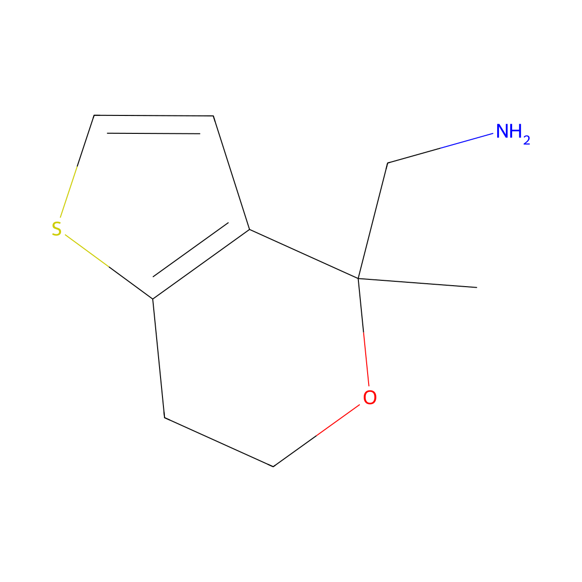 6,7-Dihydro-4-methyl-4H-thieno[3,2-c]pyran-4-methanamine molecular structure, CAS 1310426-05-1