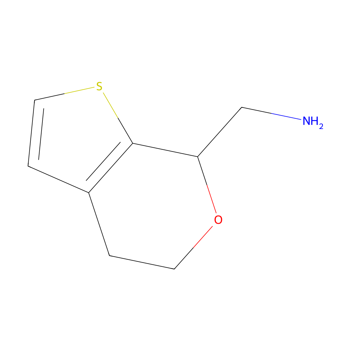 4H,5H,7H-thieno[2,3-c]pyran-7-ylmethanamine molecular structure, CAS 1310426-28-8
