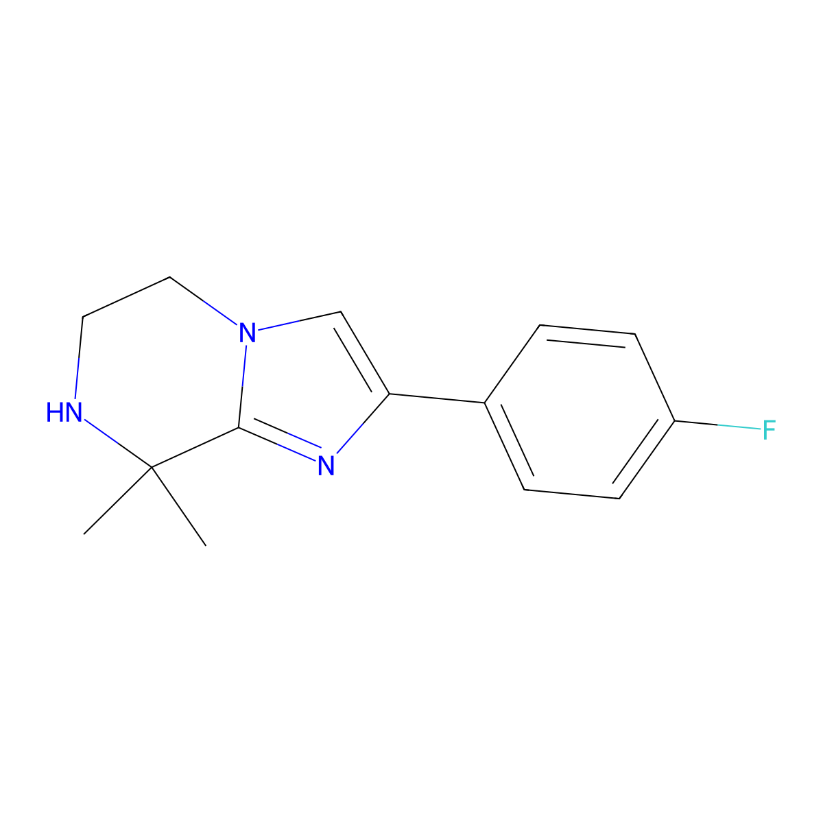 2-(4-Fluorophenyl)-8,8-dimethyl-5,6,7,8-tetrahydroimidazo[1,2-A]pyrazine molecular structure, CAS 1310455-86-7