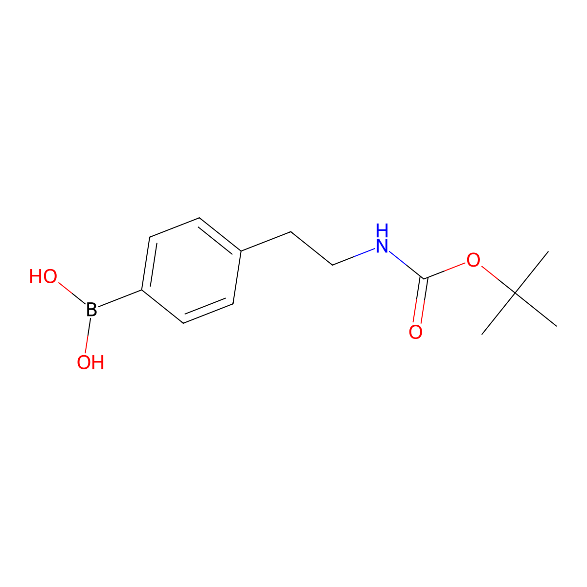 (4-(2-((tert-Butoxycarbonyl)amino)ethyl)phenyl)boronic acid molecular structure, CAS 1310481-47-0