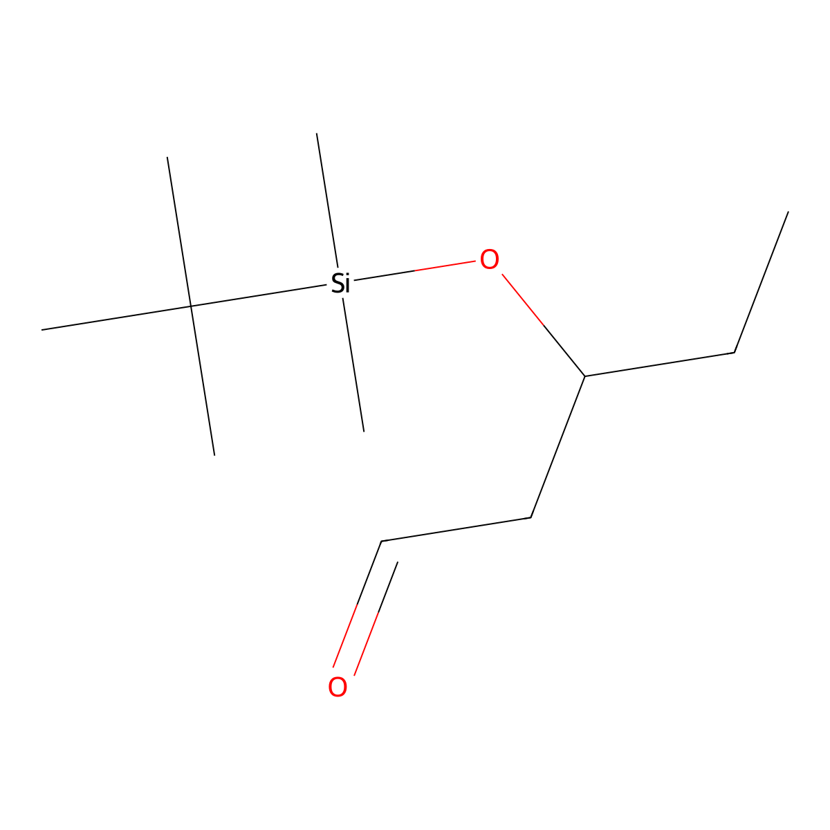 3-((Tert-butyldimethylsilyl)oxy)pentanal molecular structure, CAS 131049-92-8