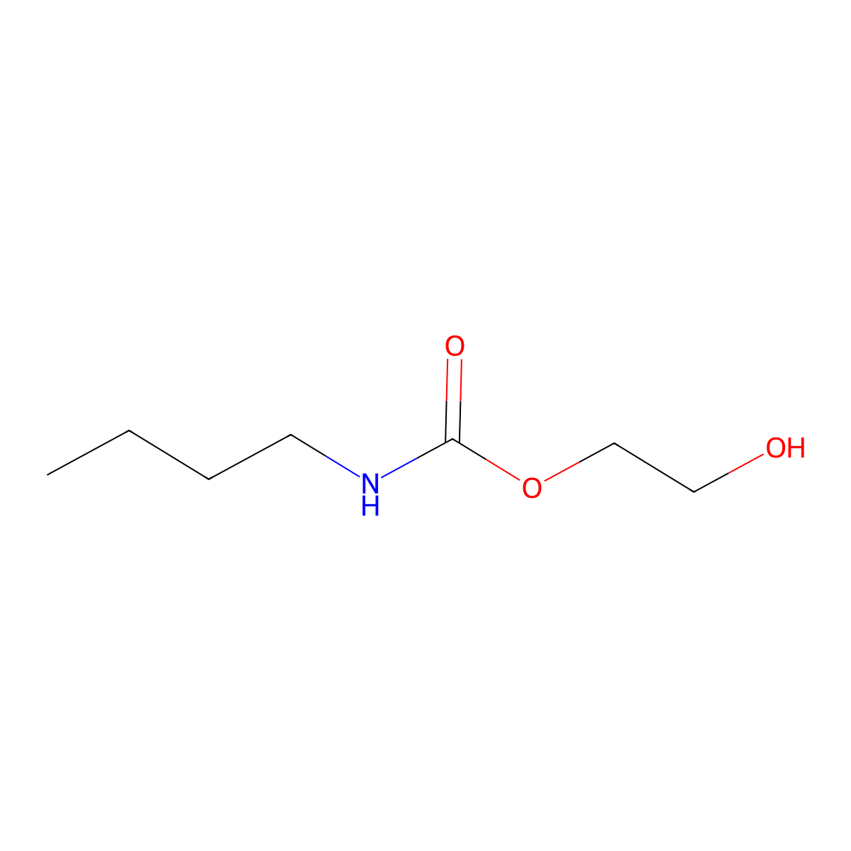 2-hydroxyethyl N-butylcarbamate molecular structure, CAS 13105-54-9