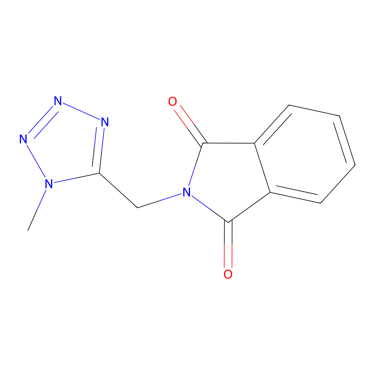 2-((1-methyl-1H-tetrazol-5-yl)methyl)isoindoline-1,3-dione molecular structure, CAS 131052-35-2