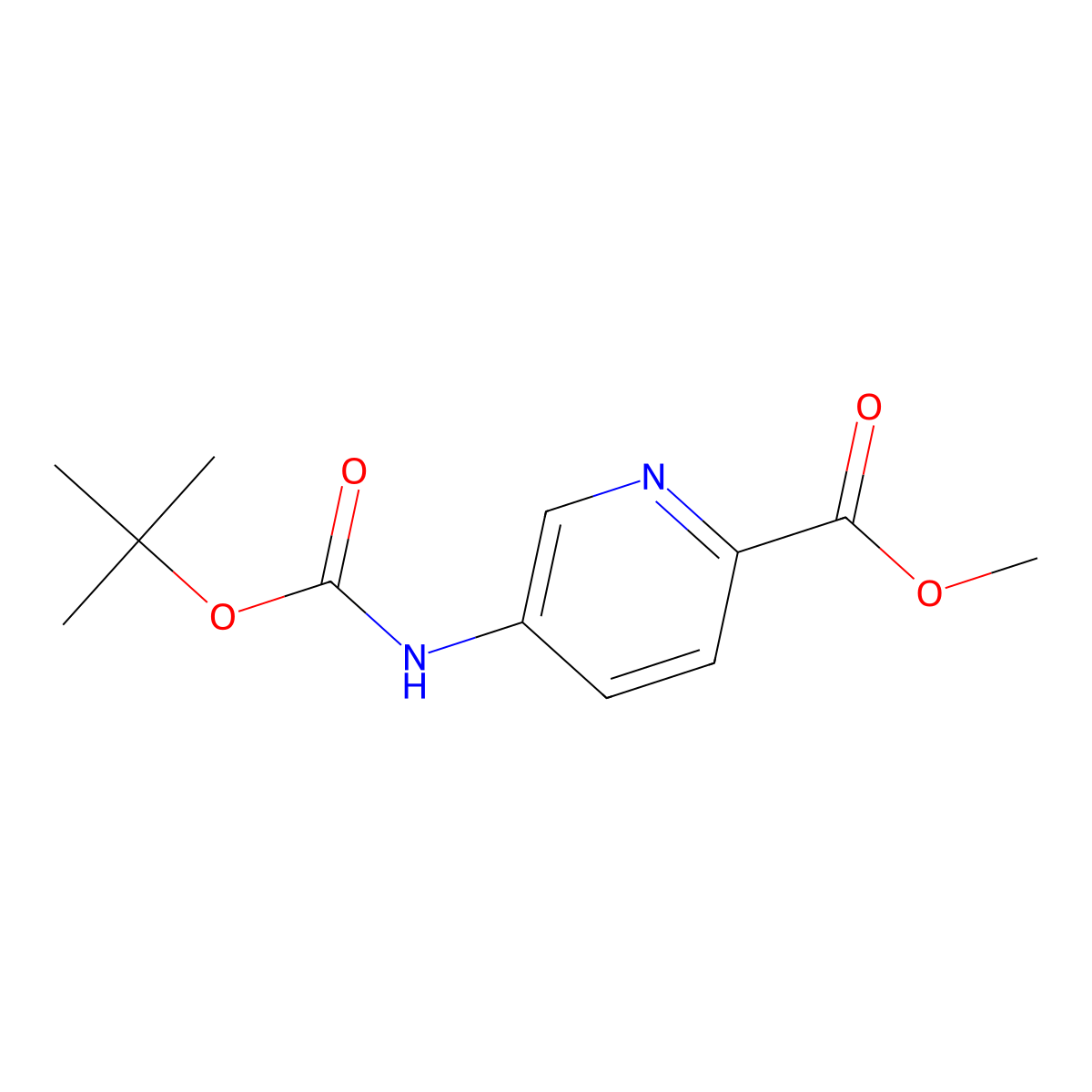 Methyl 5-(tert-Butoxycarbonylamino)picolinate molecular structure, CAS 131052-40-9