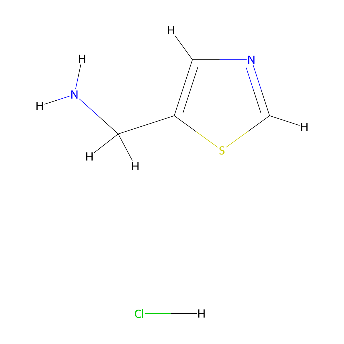 (1,3-Thiazol-5-yl)methanamine hydrochloride molecular structure, CAS 131052-46-5