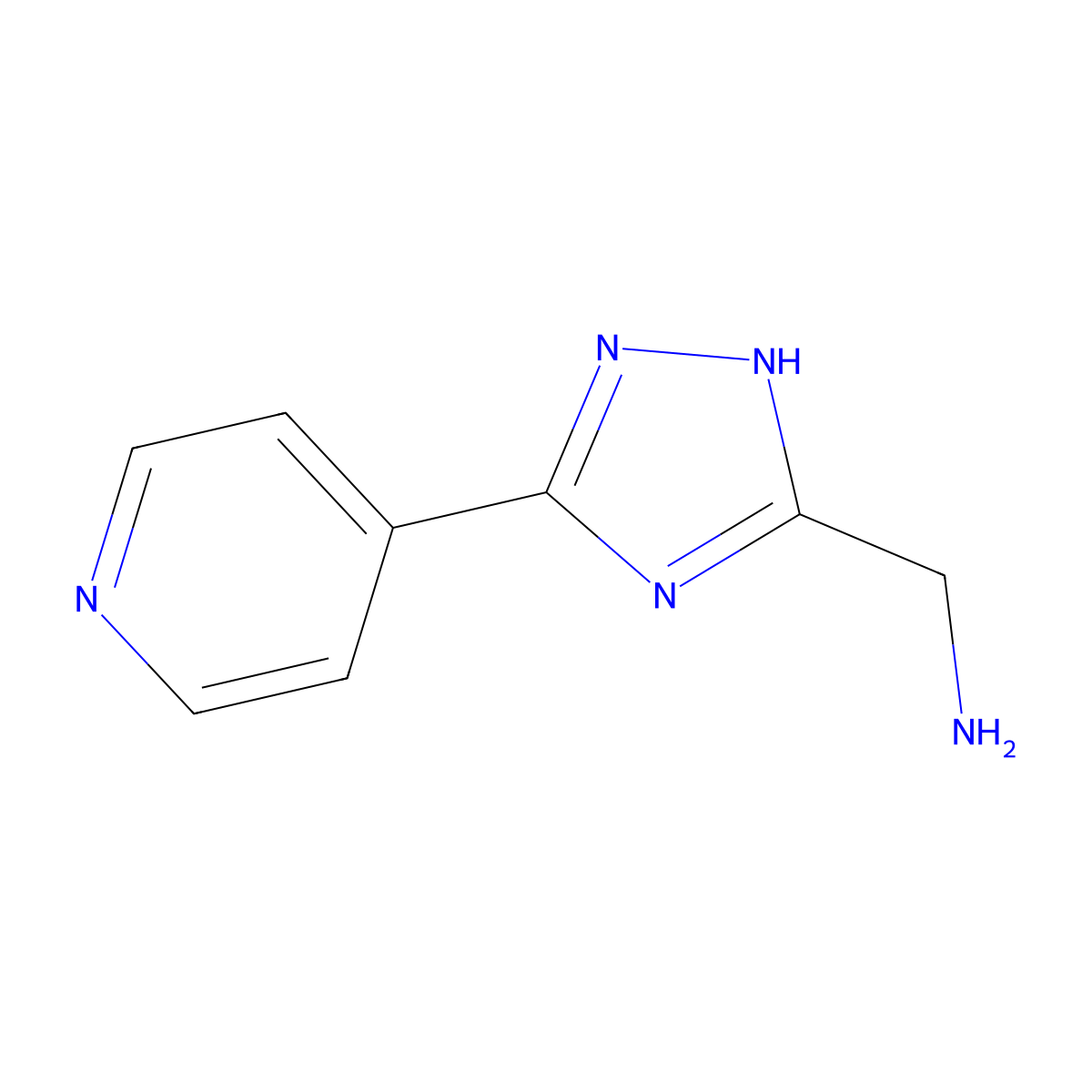 (3-(Pyridin-4-yl)-1H-1,2,4-triazol-5-yl)methanamine molecular structure, CAS 131052-50-1
