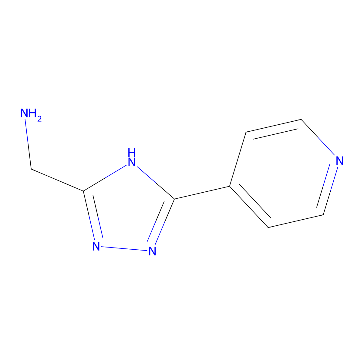 (3-(Pyridin-4-yl)-1H-1,2,4-triazol-5-yl)methanamine molecular structure, CAS 131052-50-1