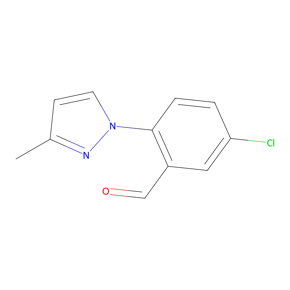 5-Chloro-2-(3-methyl-1H-pyrazol-1-yl)benzaldehyde molecular structure, CAS 1310531-89-5