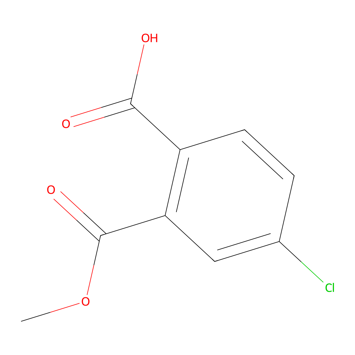 4-Chloro-2-(methoxycarbonyl)benzoic acid molecular structure, CAS 1310531-95-3