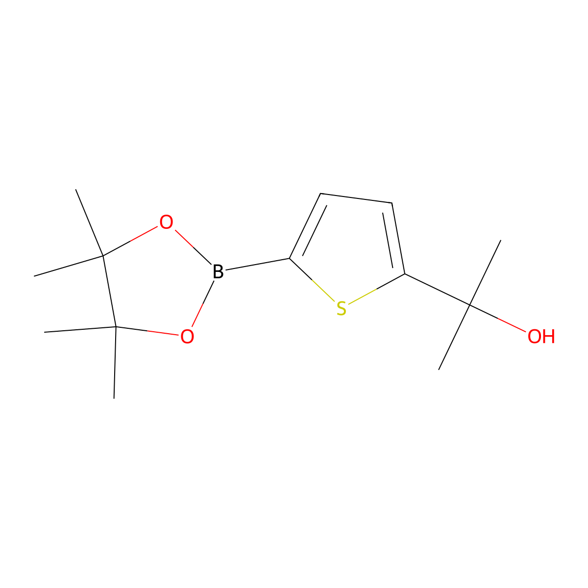2-(5-(4,4,5,5-Tetramethyl-1,3,2-dioxaborolan-2-yl)thiophen-2-yl)propan-2-ol molecular structure, CAS 1310543-63-5