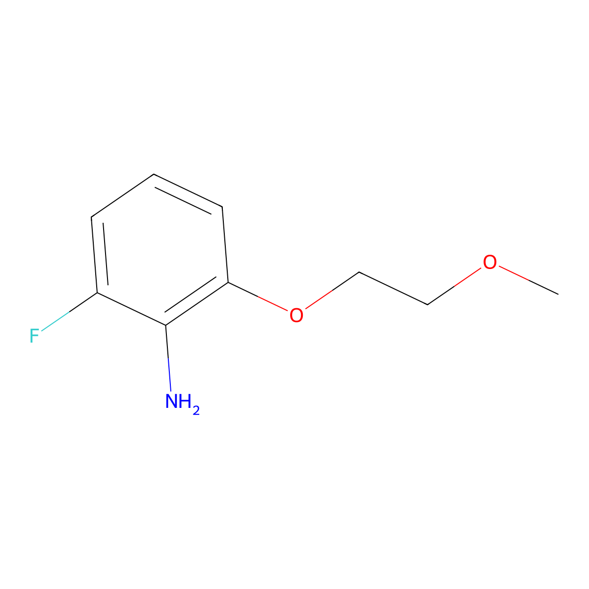 2-Fluoro-6-(2-methoxyethoxy)aniline molecular structure, CAS 131055-86-2