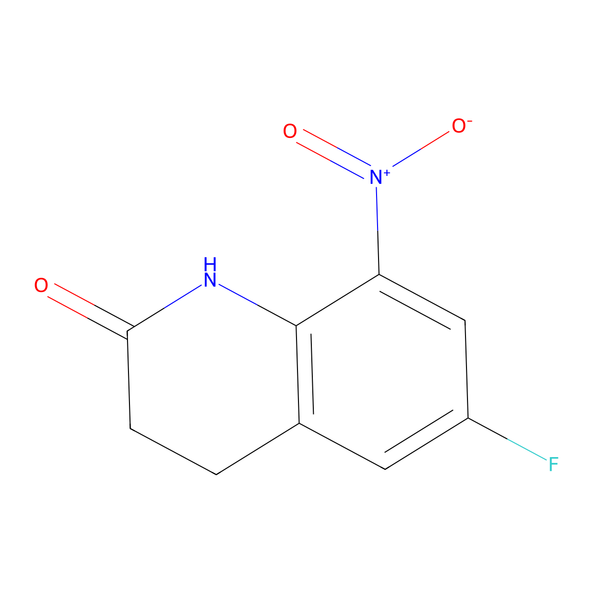 6-Fluoro-8-nitro-1,2,3,4-tetrahydroquinolin-2-one molecular structure, CAS 1310558-45-2