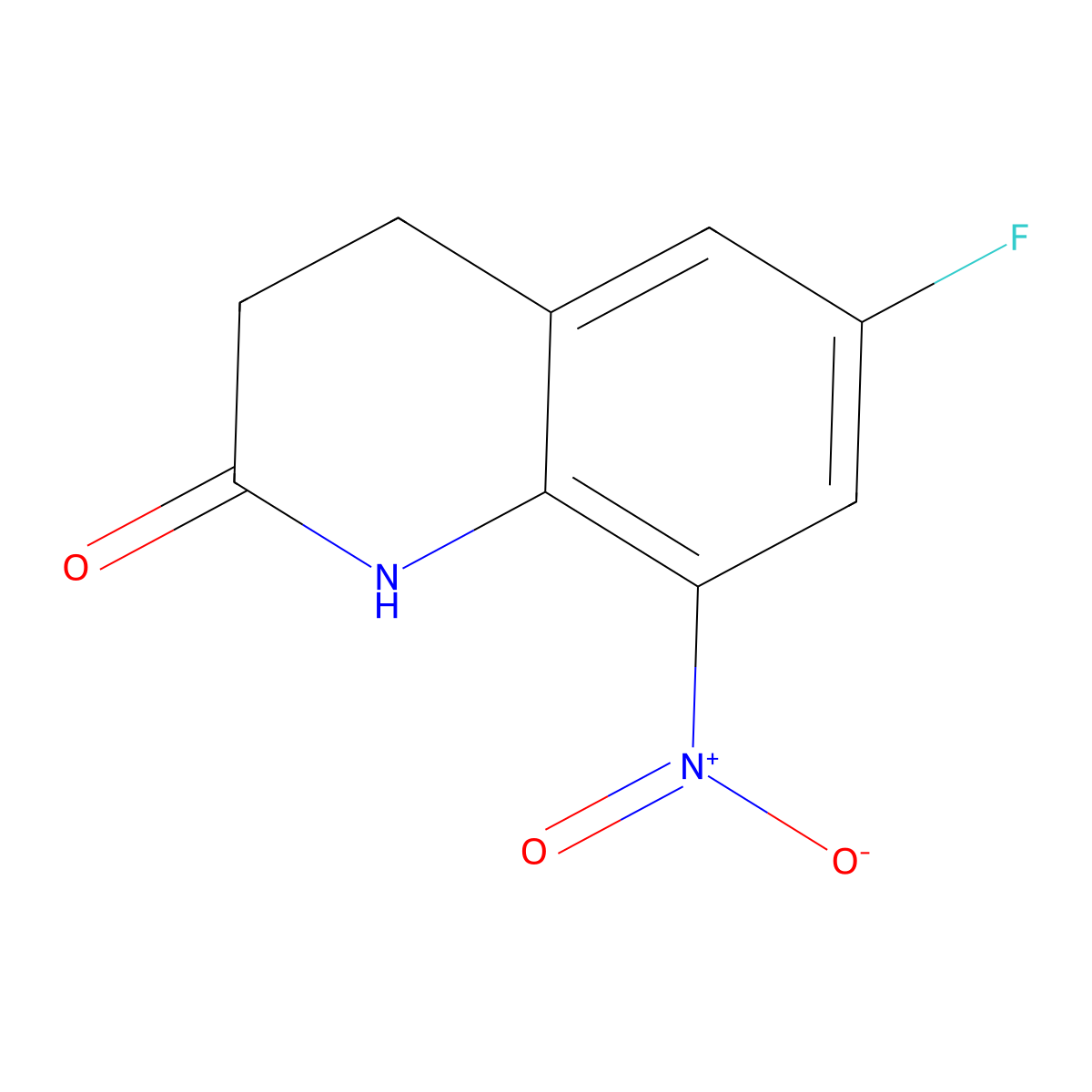 6-Fluoro-8-nitro-1,2,3,4-tetrahydroquinolin-2-one molecular structure, CAS 1310558-45-2
