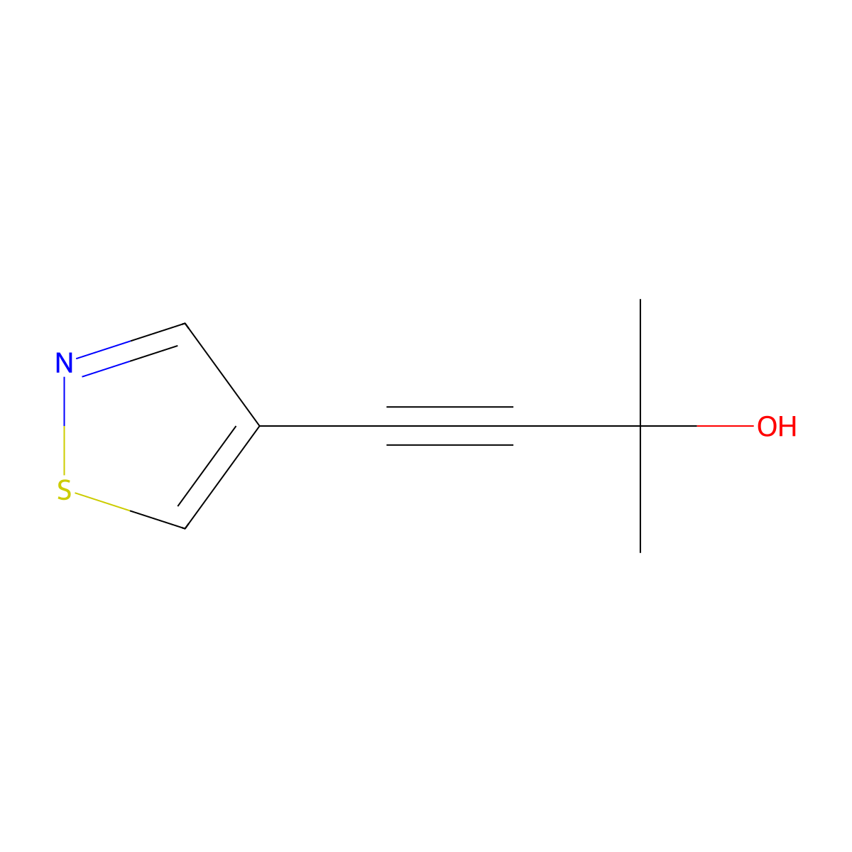 4-Isothiazol-4-yl-2-methylbut-3-yn-2-ol molecular structure, CAS 1310558-46-3