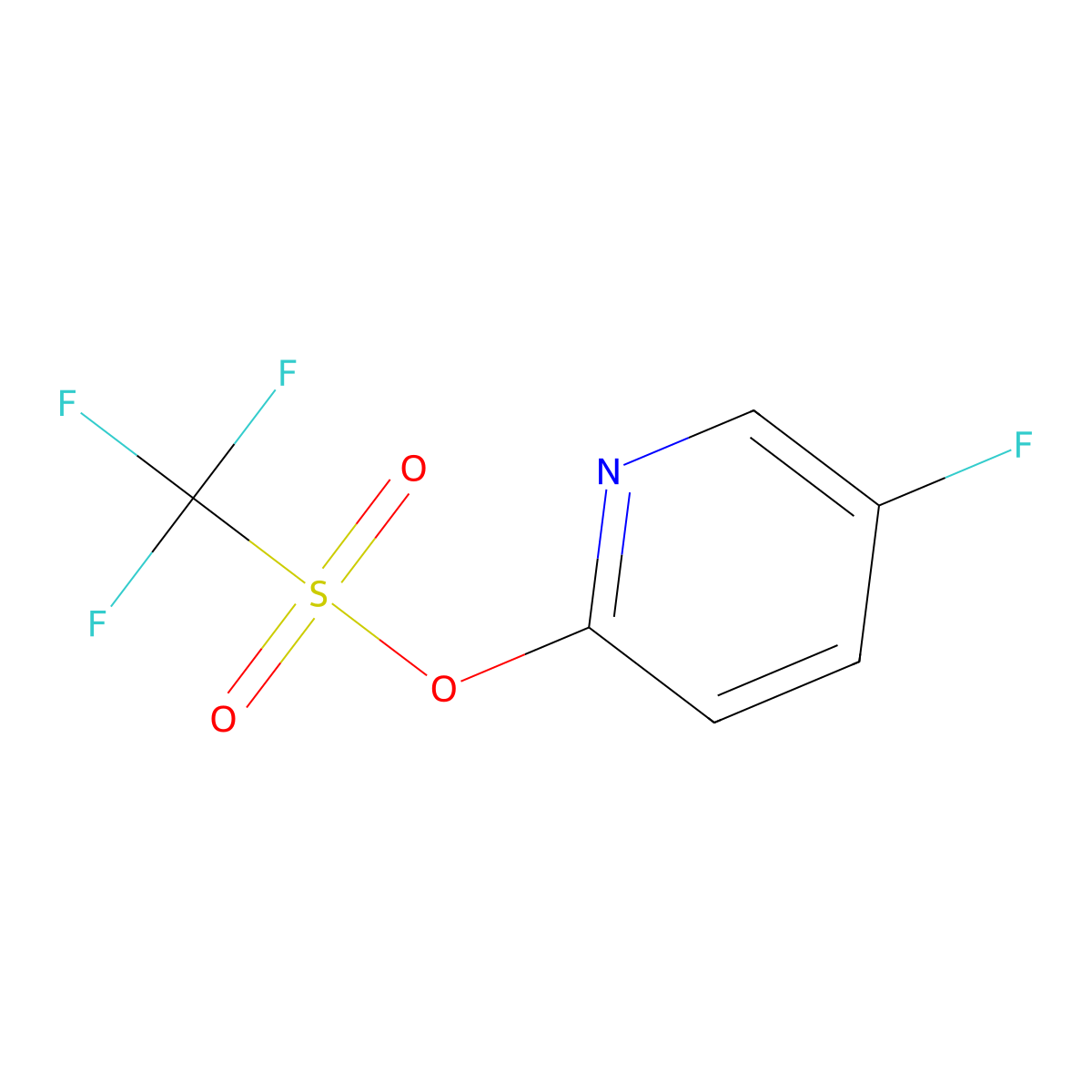 5-Fluoropyridin-2-yl trifluoromethanesulfonate molecular structure, CAS 1310559-95-5