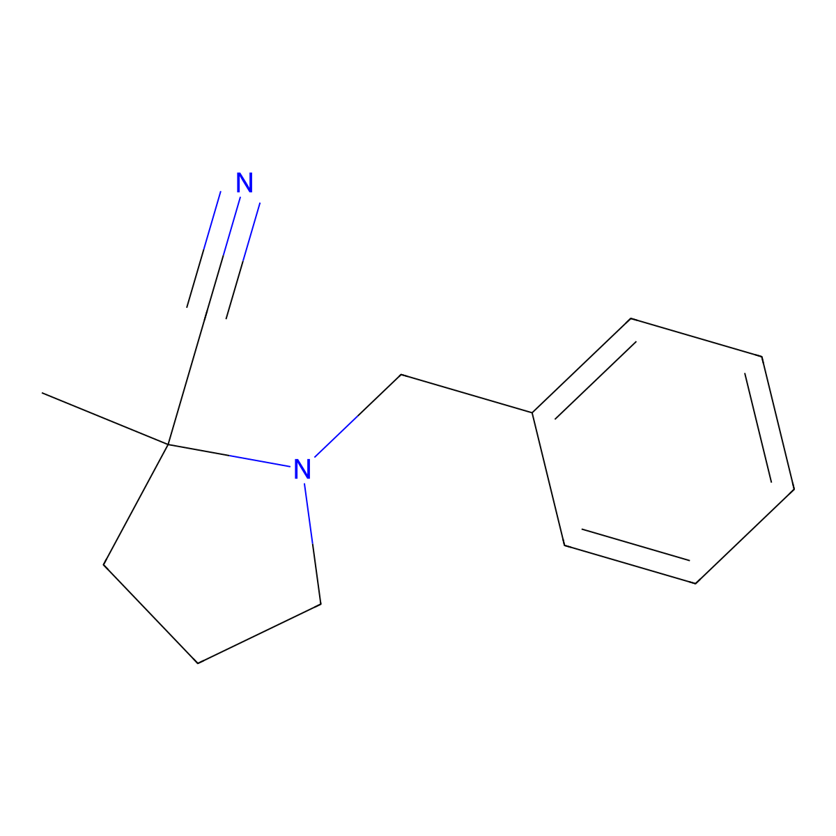 1-Benzyl-2-methylpyrrolidine-2-carbonitrile molecular structure, CAS 1310563-79-1