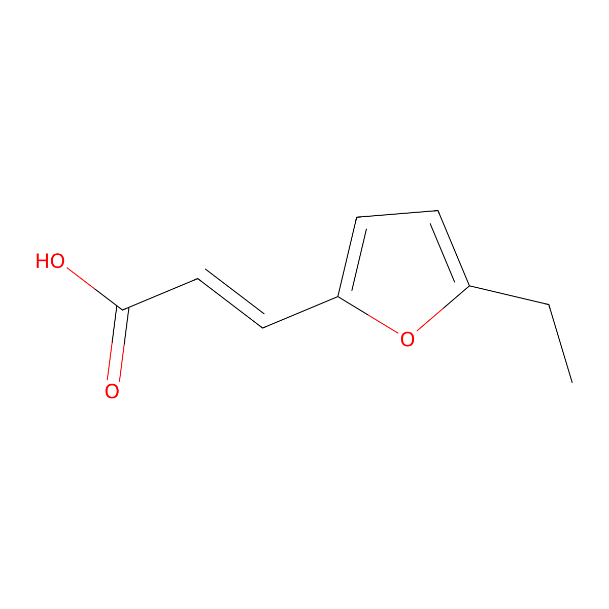 (2E)-3-(5-ethylfuran-2-yl)prop-2-enoic acid molecular structure, CAS 1310567-98-6