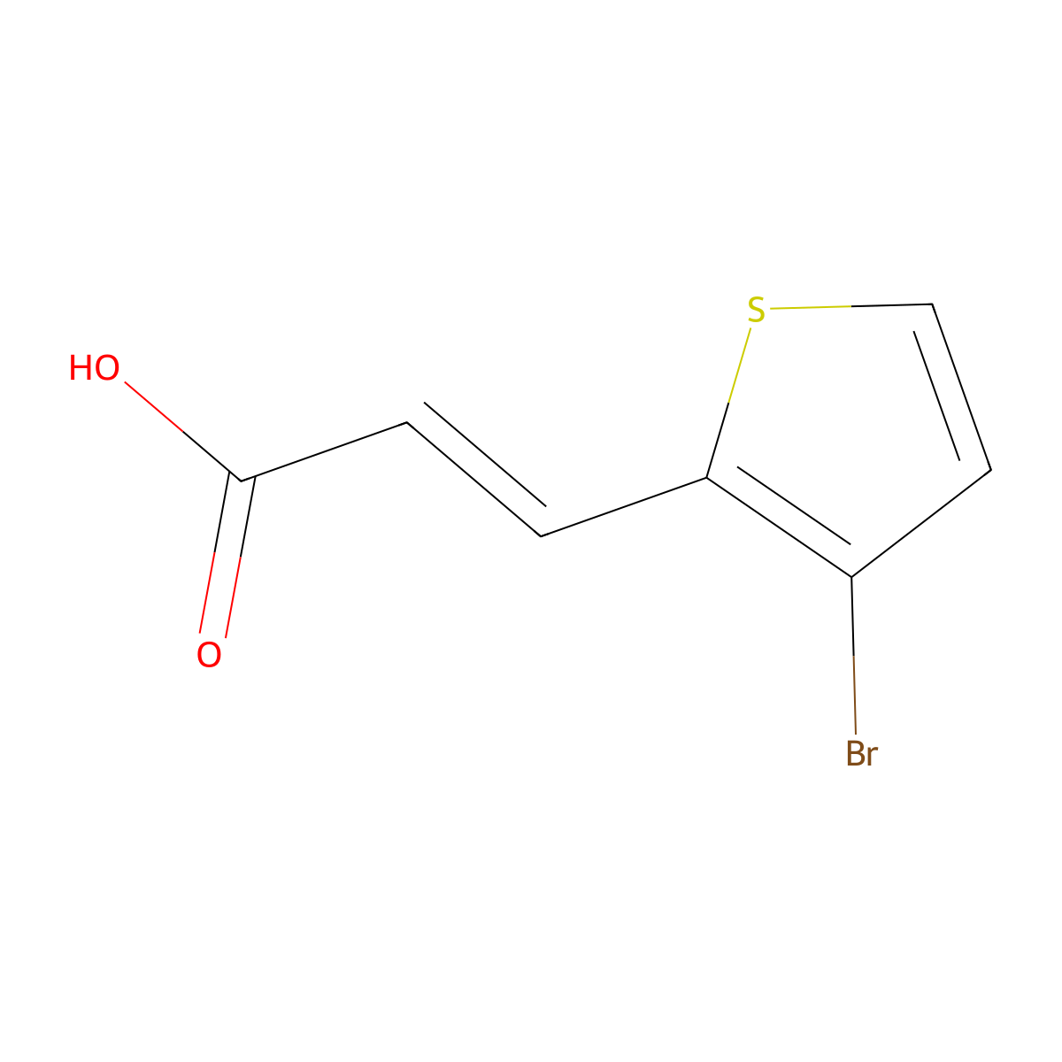 (2E)-3-(3-Bromo-2-thienyl)-2-propenoic acid molecular structure, CAS 1310567-99-7