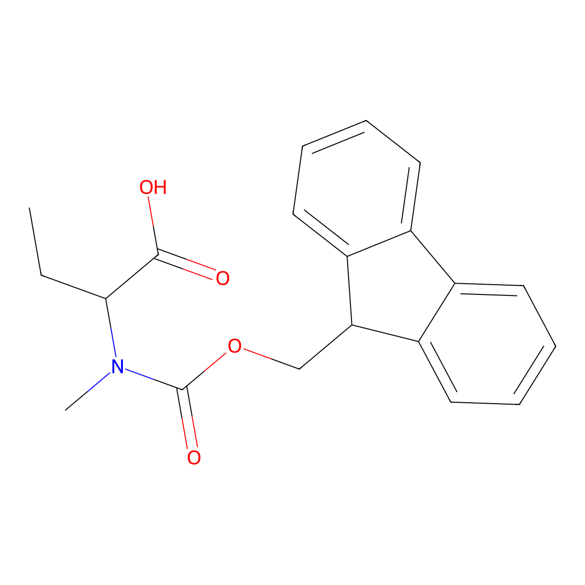 (2S)-2-({[(9H-fluoren-9-yl)methoxy]carbonyl}(methyl)amino)butanoic acid molecular structure, CAS 1310575-53-1