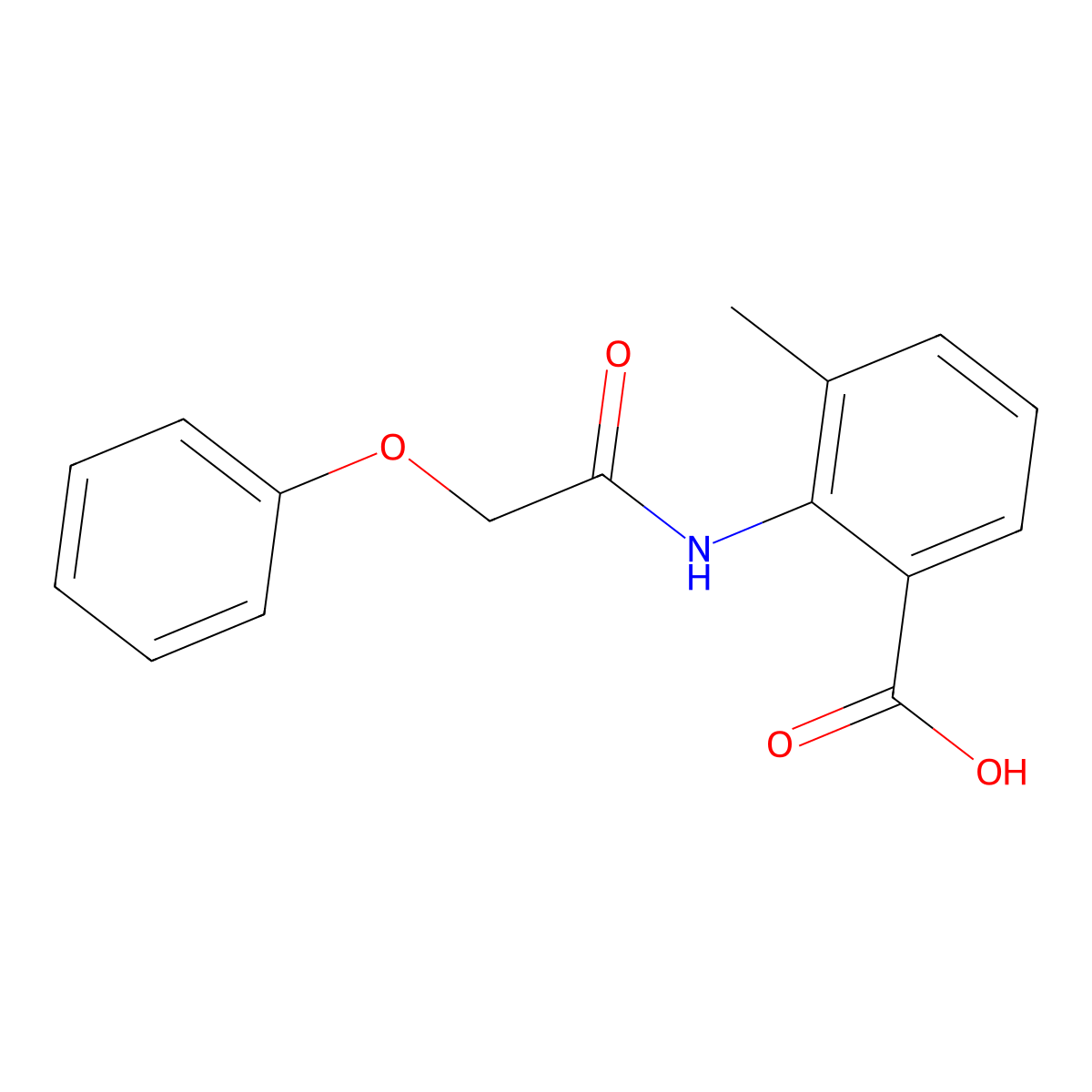 3-methyl-2-[(2-phenoxyacetyl)amino]benzoic Acid molecular structure, CAS 131058-52-1