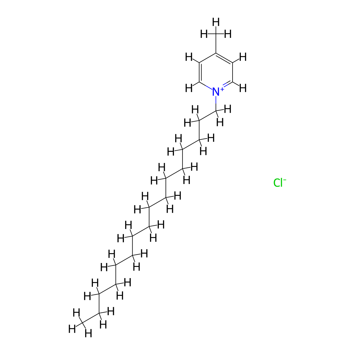 Pyridinium, 1-hexadecyl-4-methyl-, chloride (1:1) molecular structure, CAS 13106-53-1