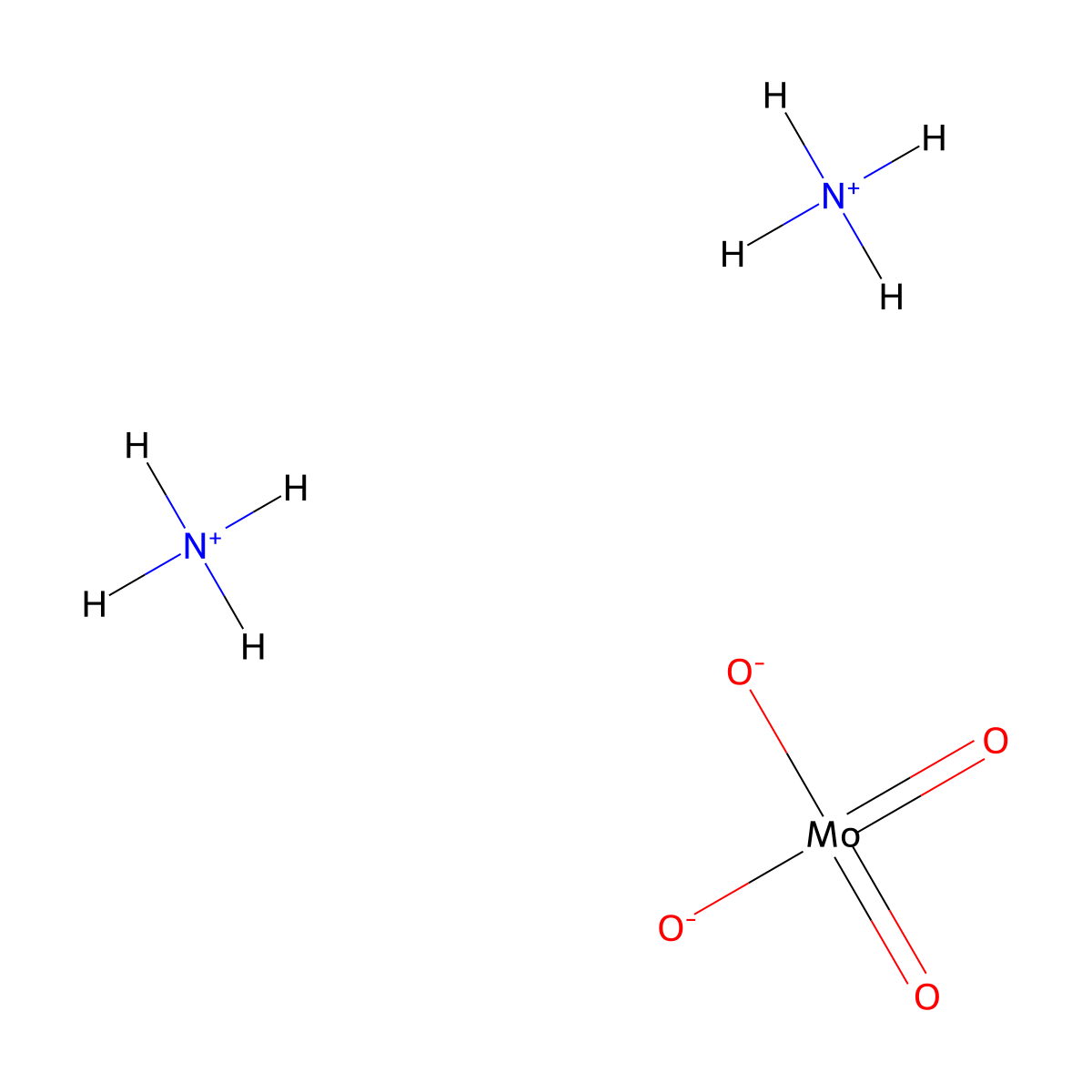 Diammonium molybdate molecular structure, CAS 13106-76-8