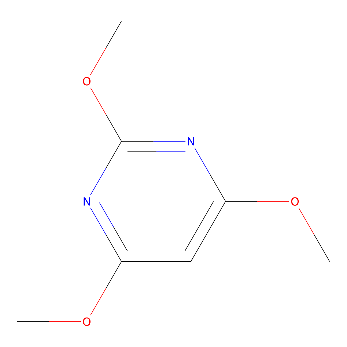 2,4,6-Trimethoxypyrimidine molecular structure, CAS 13106-85-9