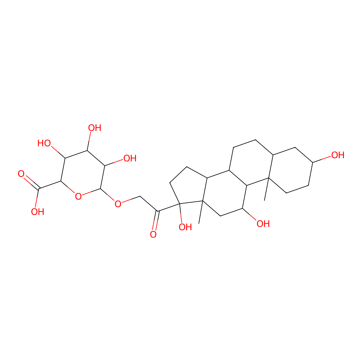 (3alpha,5alpha,9xi)-3,11,17-Trihydroxy-20-oxopregnan-21-yl beta-D-glucopyranosiduronic acid molecular structure, CAS 131061-62-6